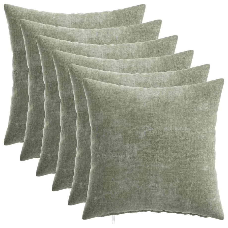 vidaXL Kussensloop 6 pcs HEERLEN Groen 40 x 40 cm Chenille Stof vidaXL Kussensloop 6 pcs HEERLEN Groen 40 x 40 cm Chenille Stof afbeelding 1