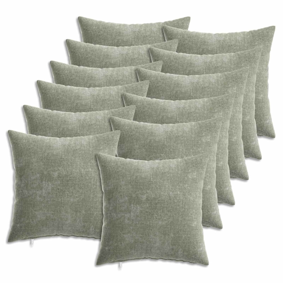vidaXL Kussensloop 12 pcs HEERLEN Groen 40 x 40 cm Chenille Stof vidaXL Kussensloop 12 pcs HEERLEN Groen 40 x 40 cm Chenille Stof afbeelding 1