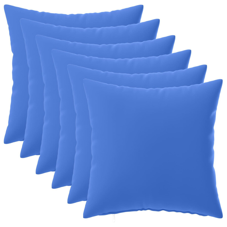 vidaXL Kussensloop 6 pcs HEERLEN Koninklijk Blauw 40 x 40 cm Polyester afbeelding 1