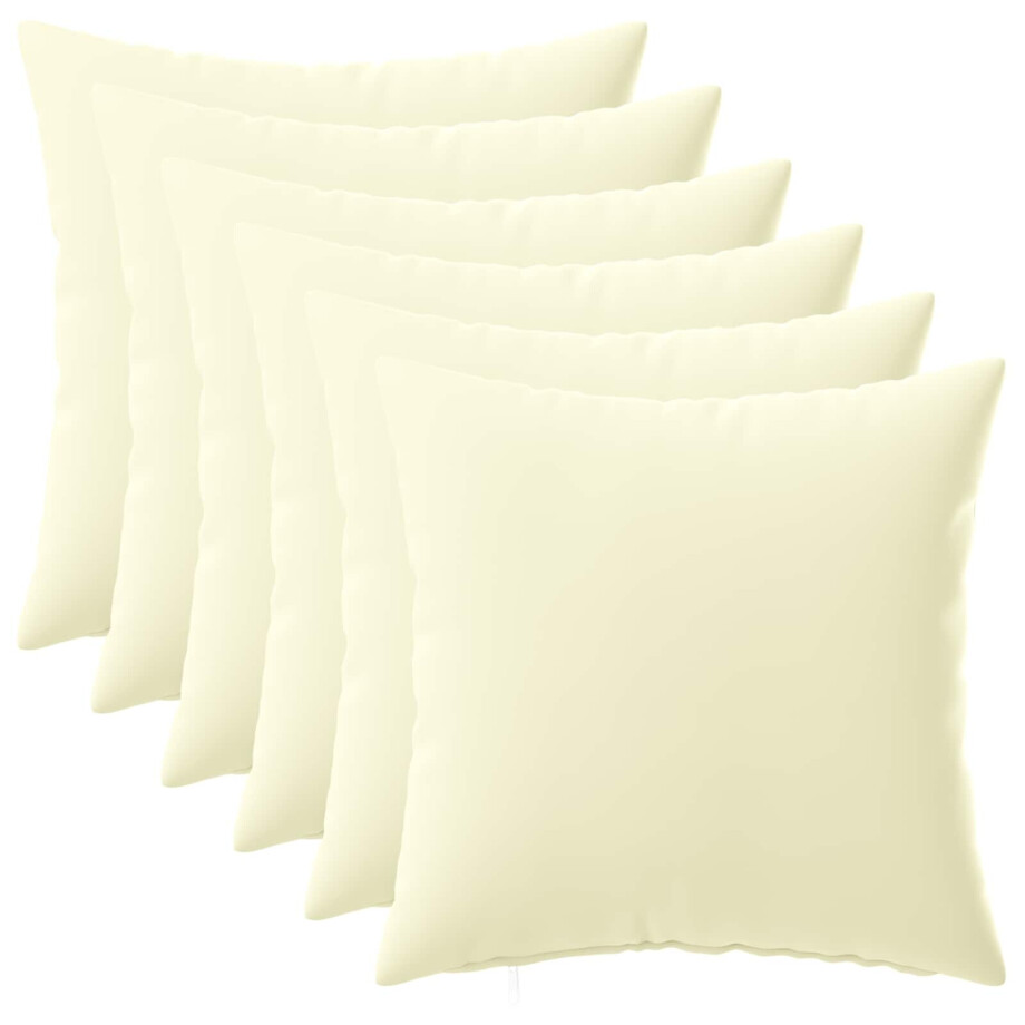 vidaXL Kussensloop 6 pcs HEERLEN Crèmekleurig 40 x 40 cm Polyester afbeelding 1