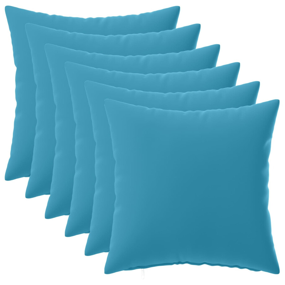 vidaXL Kussensloop 6 pcs HEERLEN Lichtblauw 40 x 40 cm Polyester vidaXL Kussensloop 6 pcs HEERLEN Lichtblauw 40 x 40 cm Polyester afbeelding 1