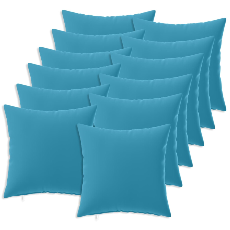vidaXL Kussensloop 12 pcs HEERLEN Lichtblauw 40 x 40 cm Polyester afbeelding 1