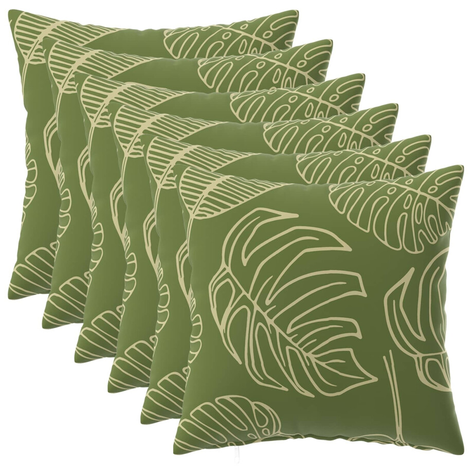vidaXL Kussensloop 6 pcs HEERLEN Bladontwerp 40 x 40 cm Polyester vidaXL Kussensloop 6 pcs HEERLEN Bladontwerp 40 x 40 cm Polyester afbeelding 1