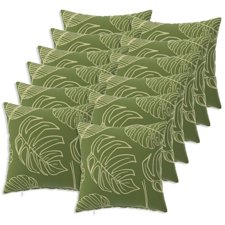 vidaXL Kussensloop 12 pcs HEERLEN Bladontwerp 40 x 40 cm Polyester afbeelding 1
