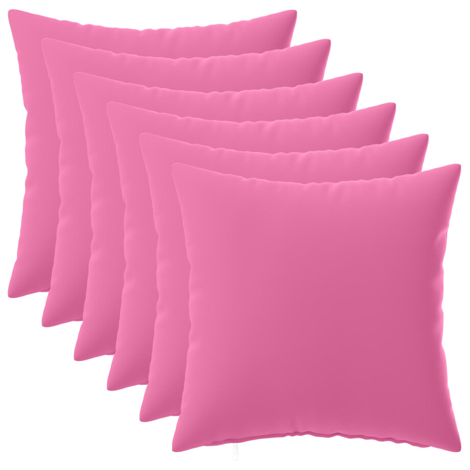 vidaXL Kussensloop 6 pcs HEERLEN Roze 40 x 40 cm Polyester afbeelding 1