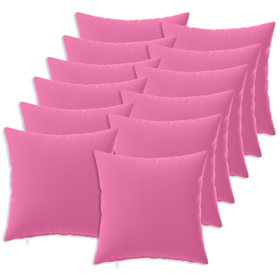 vidaXL Kussensloop 12 pcs HEERLEN Roze 40 x 40 cm Polyester afbeelding 1