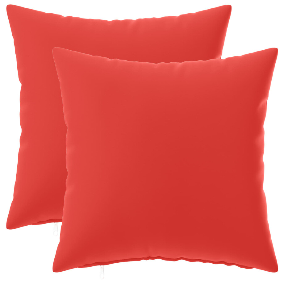 vidaXL Kussensloop 2 pcs HEERLEN Rood 40 x 40 cm Polyester afbeelding 1
