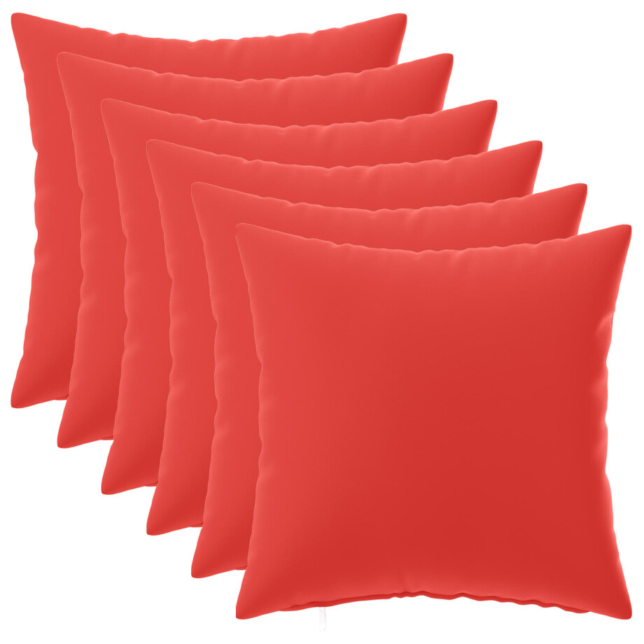 vidaXL Kussensloop 6 pcs HEERLEN Rood 40 x 40 cm Polyester vidaXL Kussensloop 6 pcs HEERLEN Rood 40 x 40 cm Polyester afbeelding 1