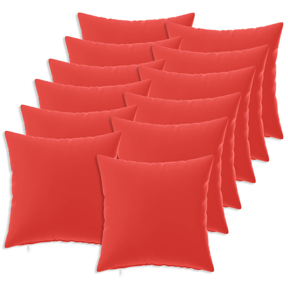 vidaXL Kussensloop 12 pcs HEERLEN Rood 40 x 40 cm Polyester vidaXL Kussensloop 12 pcs HEERLEN Rood 40 x 40 cm Polyester afbeelding 1