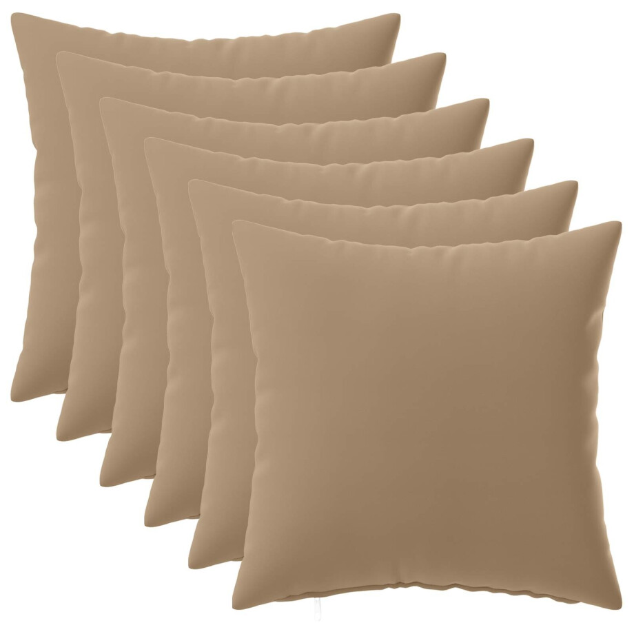 vidaXL Kussensloop 6 st HEERLEN Taupe 40 x 40 cm Polyester vidaXL Kussensloop 6 st HEERLEN Taupe 40 x 40 cm Polyester afbeelding 1