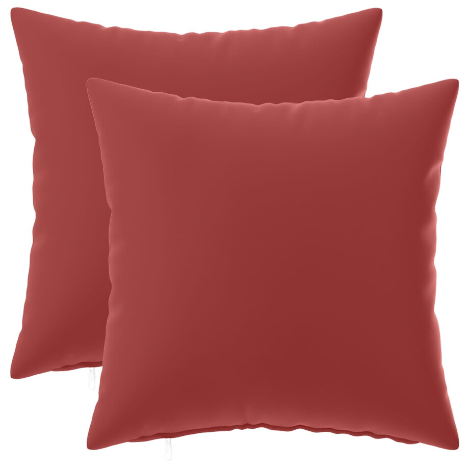 vidaXL Kussensloop 2 pcs HEERLEN Wijnrood 40 x 40 cm Polyester afbeelding 1