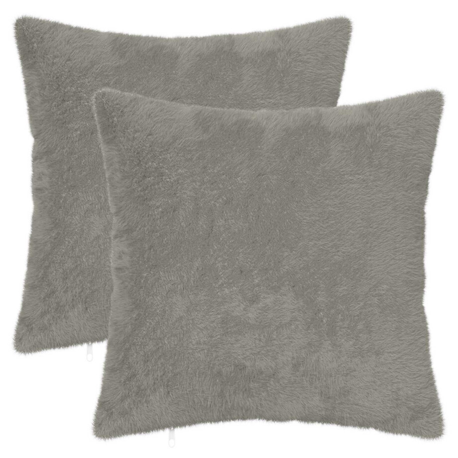 vidaXL Kussensloop 2 st HEERLEN Lichtgrijs 40 x 40 cm Nep Konijnenbont vidaXL Kussensloop 2 st HEERLEN Lichtgrijs 40 x 40 cm Nep Konijnenbont afbeelding 1
