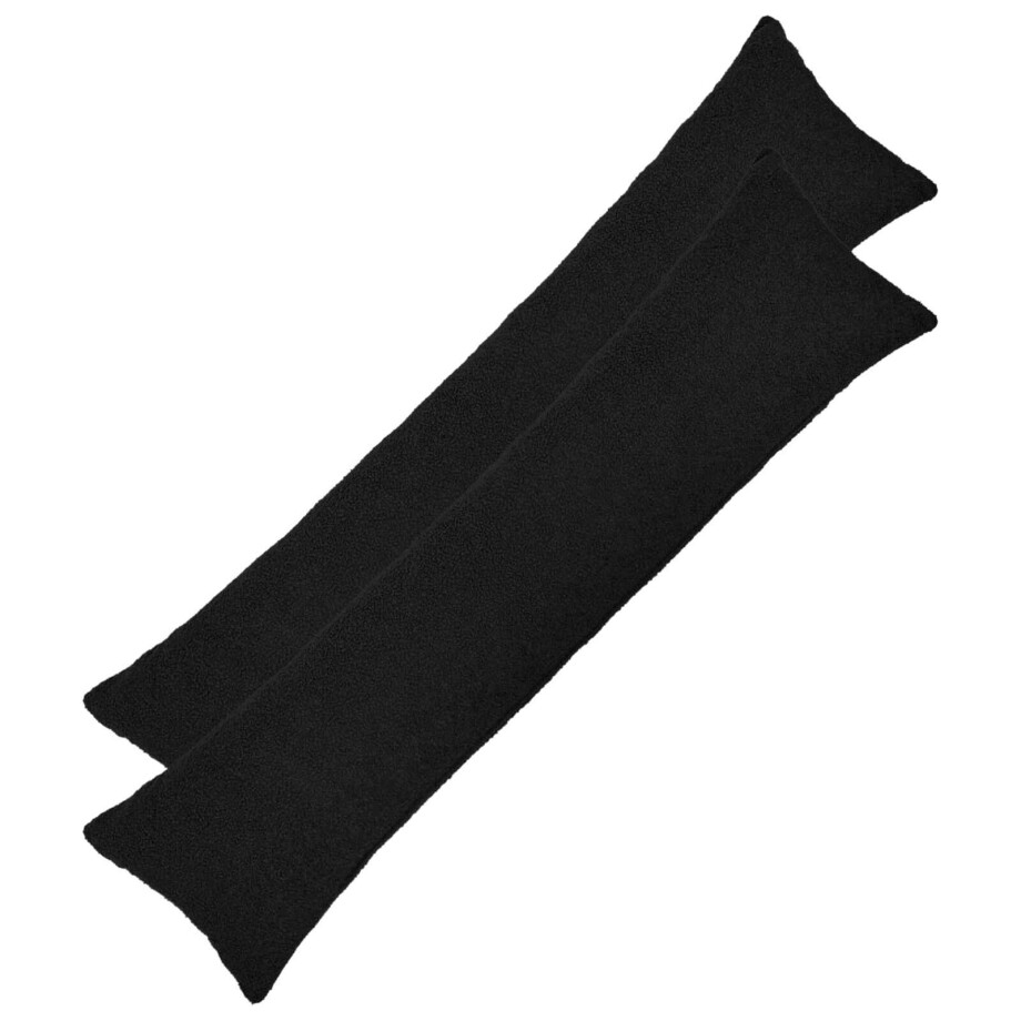 vidaXL Kussensloop 2 pcs HEERLEN Zwart 40 x 145 cm Bouclé vidaXL Kussensloop 2 pcs HEERLEN Zwart 40 x 145 cm Bouclé afbeelding 1