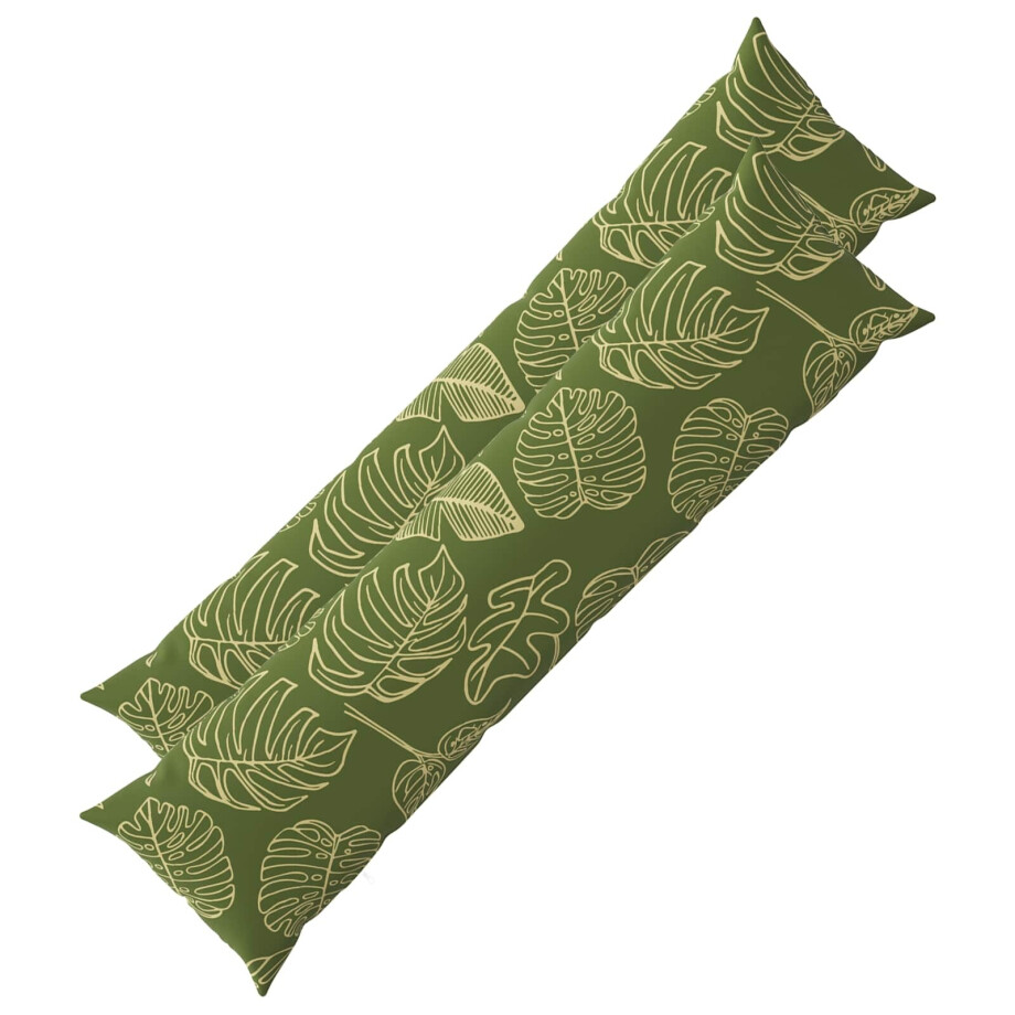 vidaXL Kussensloop 2 pcs HEERLEN Bladontwerp 40 x 145 cm Polyester afbeelding 1