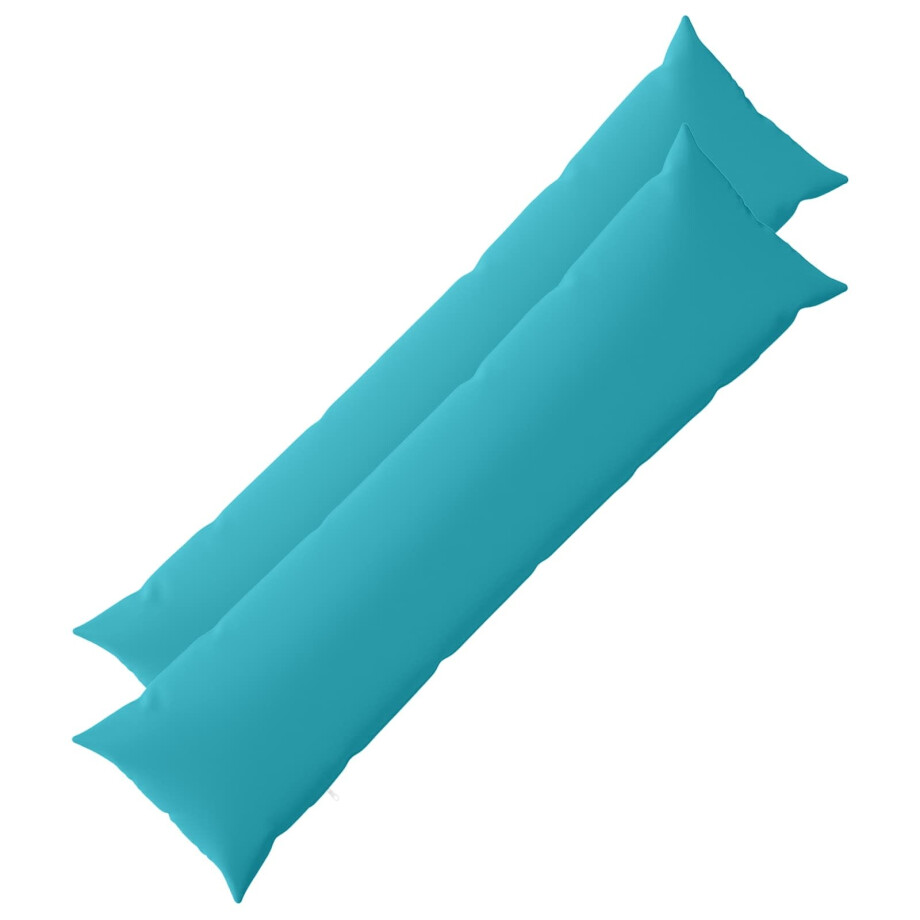vidaXL Kussensloop 2 pcs HEERLEN Turquoise 40 x 145 cm Polyester afbeelding 1