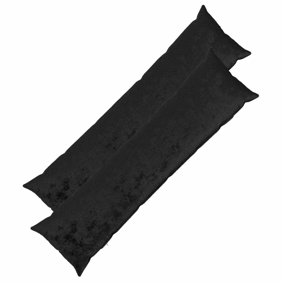 vidaXL Kussensloop 2 pcs HEERLEN Zwart 40 x 145 cm Flanel vidaXL Kussensloop 2 pcs HEERLEN Zwart 40 x 145 cm Flanel afbeelding 1
