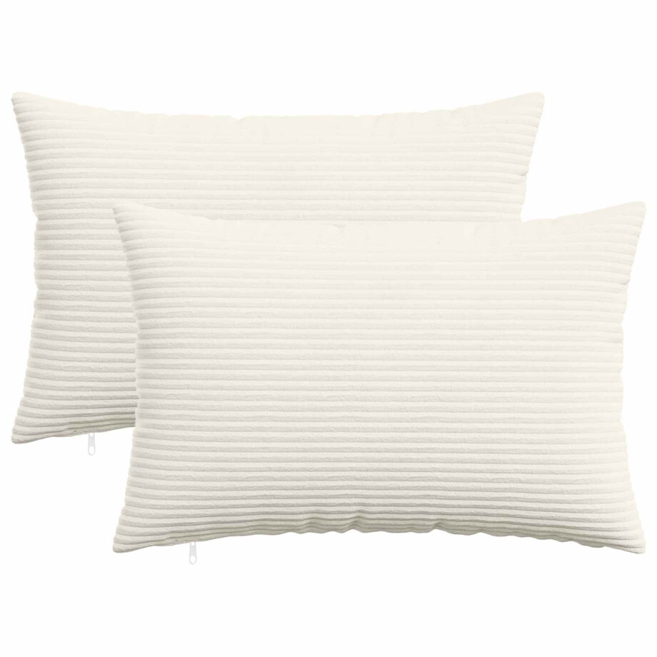 vidaXL Kussensloop 2 st HEERLEN Crèmekleurig 40 x 60 cm corduroy vidaXL Kussensloop 2 st HEERLEN Crèmekleurig 40 x 60 cm corduroy afbeelding 1