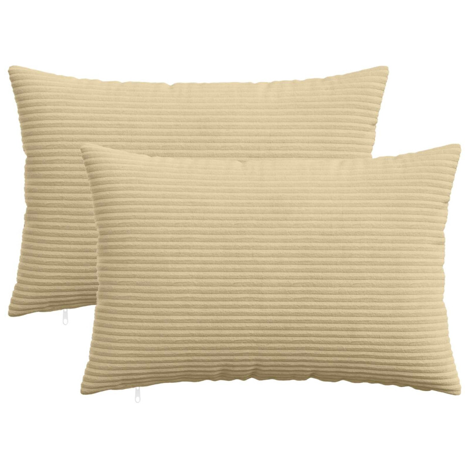 vidaXL Kussensloop 2 pcs HEERLEN Groen Grijs 40 x 60 cm corduroy vidaXL Kussensloop 2 pcs HEERLEN Groen Grijs 40 x 60 cm corduroy afbeelding 1