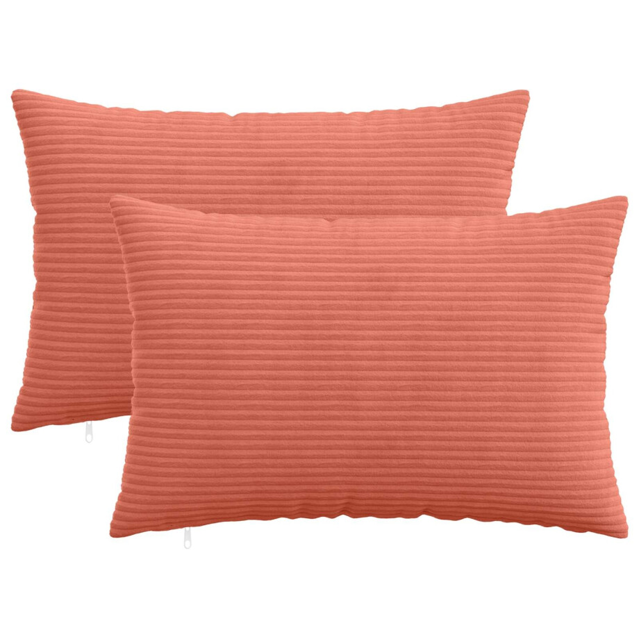 vidaXL Kussensloop 2 pcs HEERLEN Rood-oranje 40 x 60 cm corduroy vidaXL Kussensloop 2 pcs HEERLEN Rood-oranje 40 x 60 cm corduroy afbeelding 1