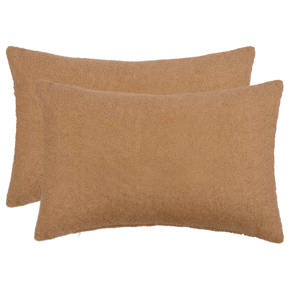 vidaXL Kussensloop 2 pcs HEERLEN Beige 40 x 60 cm Bouclé afbeelding 1