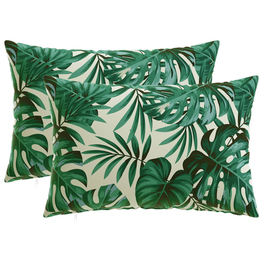 vidaXL Kussensloop 2 pcs HEERLEN Bladpatroon 40 x 60 cm Polyester vidaXL Kussensloop 2 pcs HEERLEN Bladpatroon 40 x 60 cm Polyester afbeelding 1
