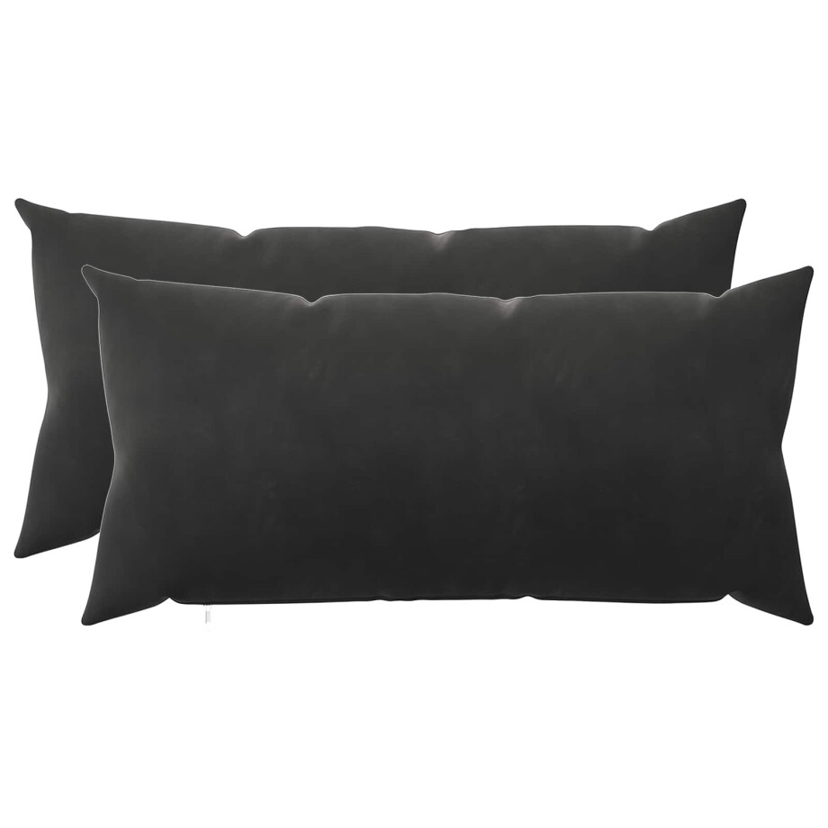 vidaXL Kussensloop 2 pcs HEERLEN Zwart 40 x 70 cm Fluweel afbeelding 1