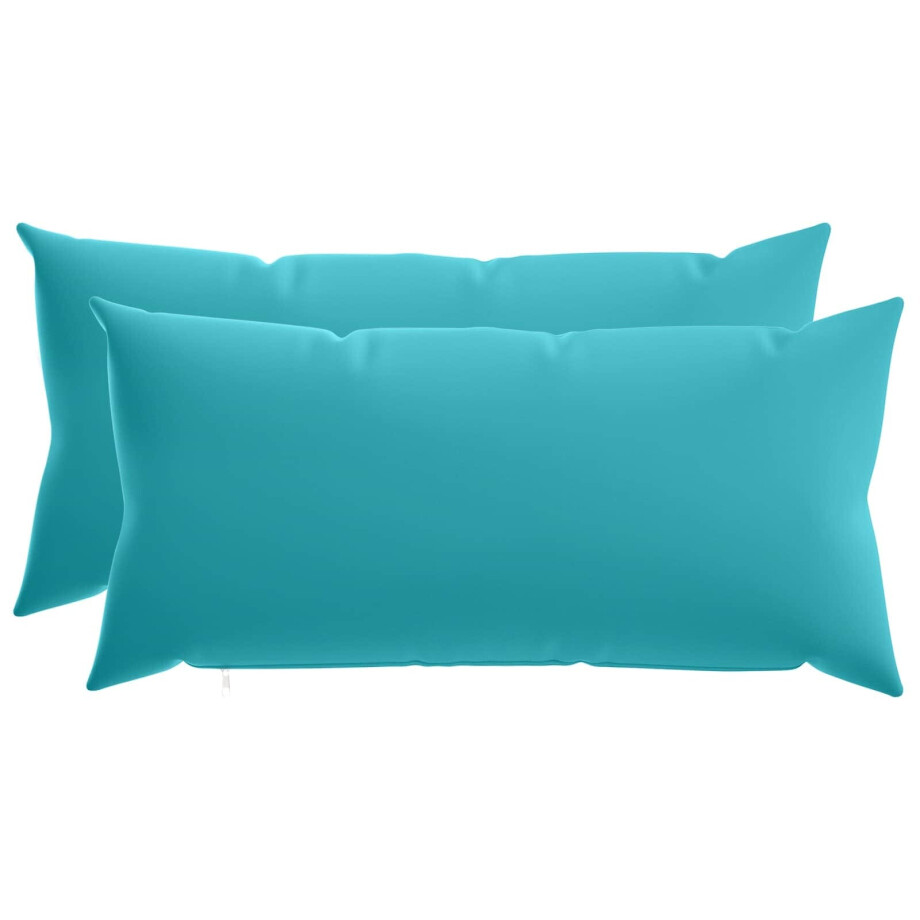 vidaXL Kussensloop 2 pcs HEERLEN Turquoise 40 x 70 cm Polyester afbeelding 1