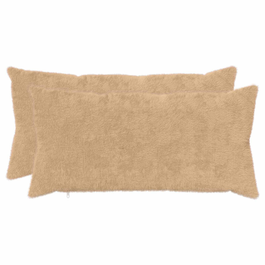 vidaXL Kussensloop 2 st HEERLEN Crèmekleurig 40 x 70 cm afbeelding 1