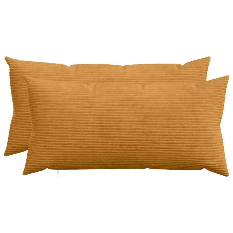 vidaXL Kussensloop 2 st HEERLEN Geel 40 x 80 cm corduroy vidaXL Kussensloop 2 st HEERLEN Geel 40 x 80 cm corduroy afbeelding 1