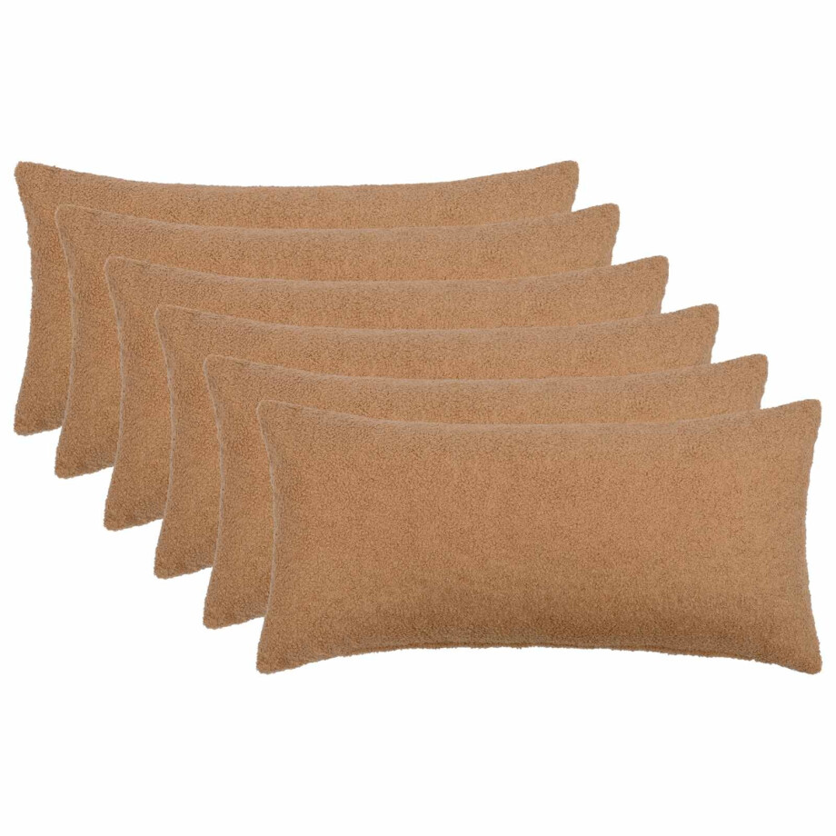 vidaXL Kussensloop 6 pcs HEERLEN Beige 40 x 80 cm Bouclé vidaXL Kussensloop 6 pcs HEERLEN Beige 40 x 80 cm Bouclé afbeelding 1