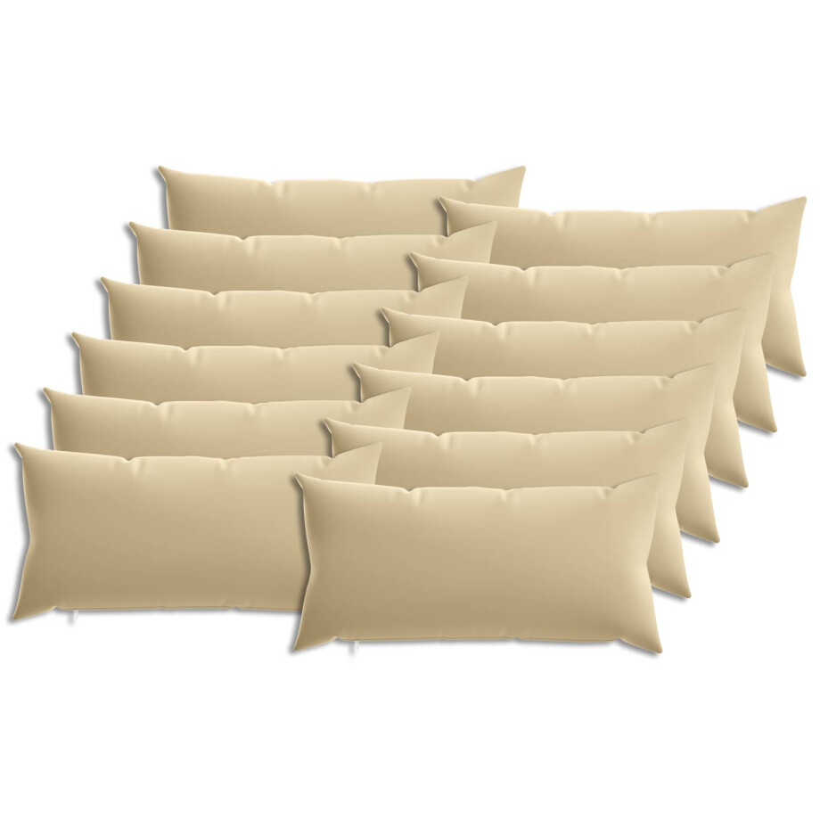 vidaXL Kussensloop 12 pcs HEERLEN Beige 40 x 80 cm Polyester vidaXL Kussensloop 12 pcs HEERLEN Beige 40 x 80 cm Polyester afbeelding 1