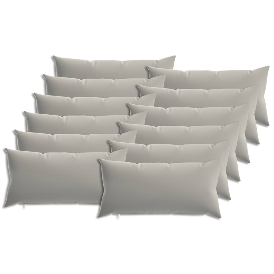 vidaXL Kussensloop 12 pcs HEERLEN Grijs 40 x 80 cm Polyester afbeelding 1