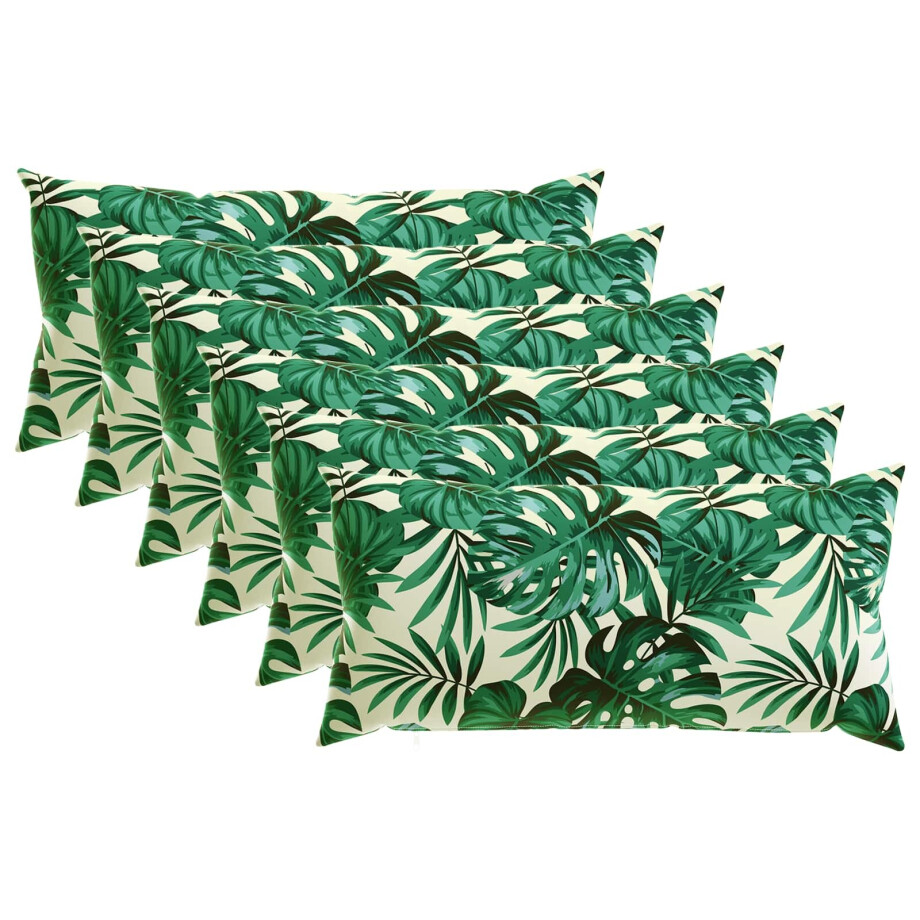 vidaXL Kussensloop 6 pcs HEERLEN Bladpatroon 40 x 80 cm Polyester vidaXL Kussensloop 6 pcs HEERLEN Bladpatroon 40 x 80 cm Polyester afbeelding 1