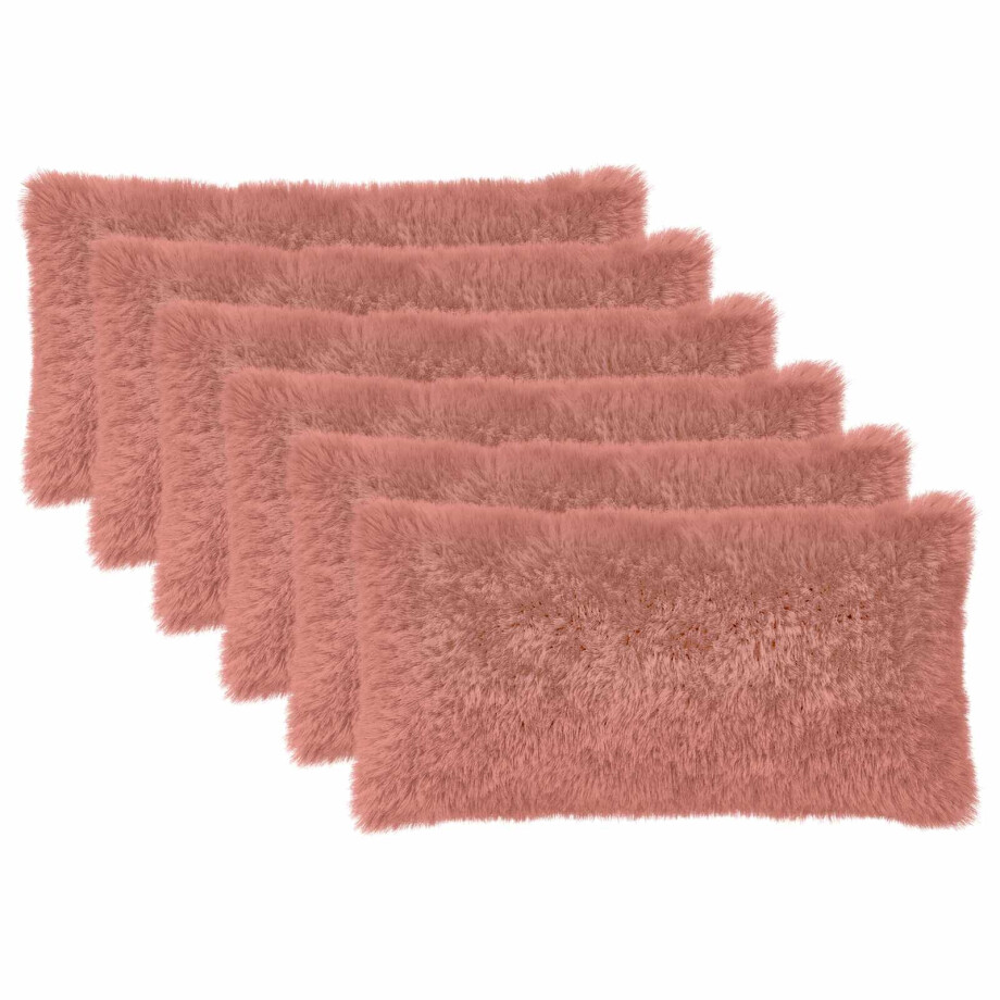 vidaXL Kussensloop 6 pcs HEERLEN Roze 40 x 80 cm PV Fleece vidaXL Kussensloop 6 pcs HEERLEN Roze 40 x 80 cm PV Fleece afbeelding 1