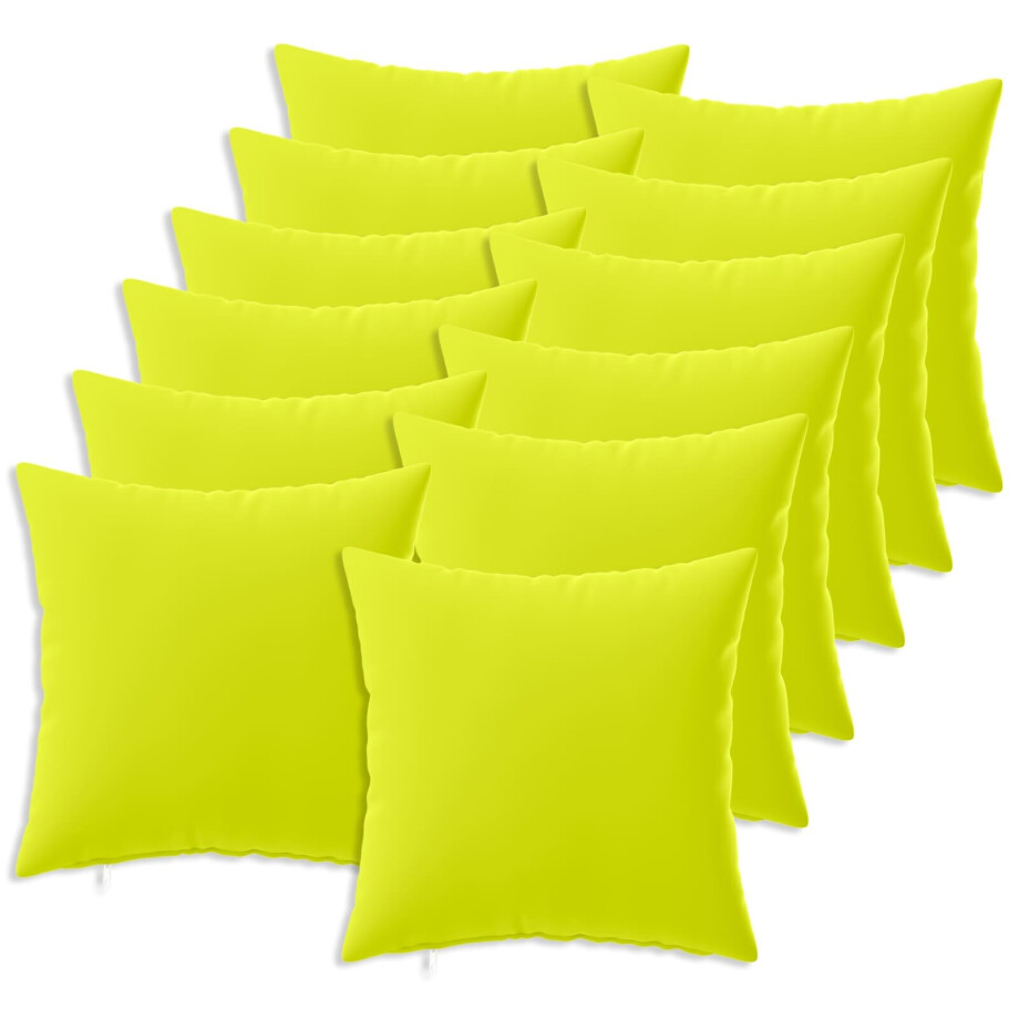 vidaXL Kussensloop 12 pcs HEERLEN Helder groen 45 x 45 cm Polyester afbeelding 1