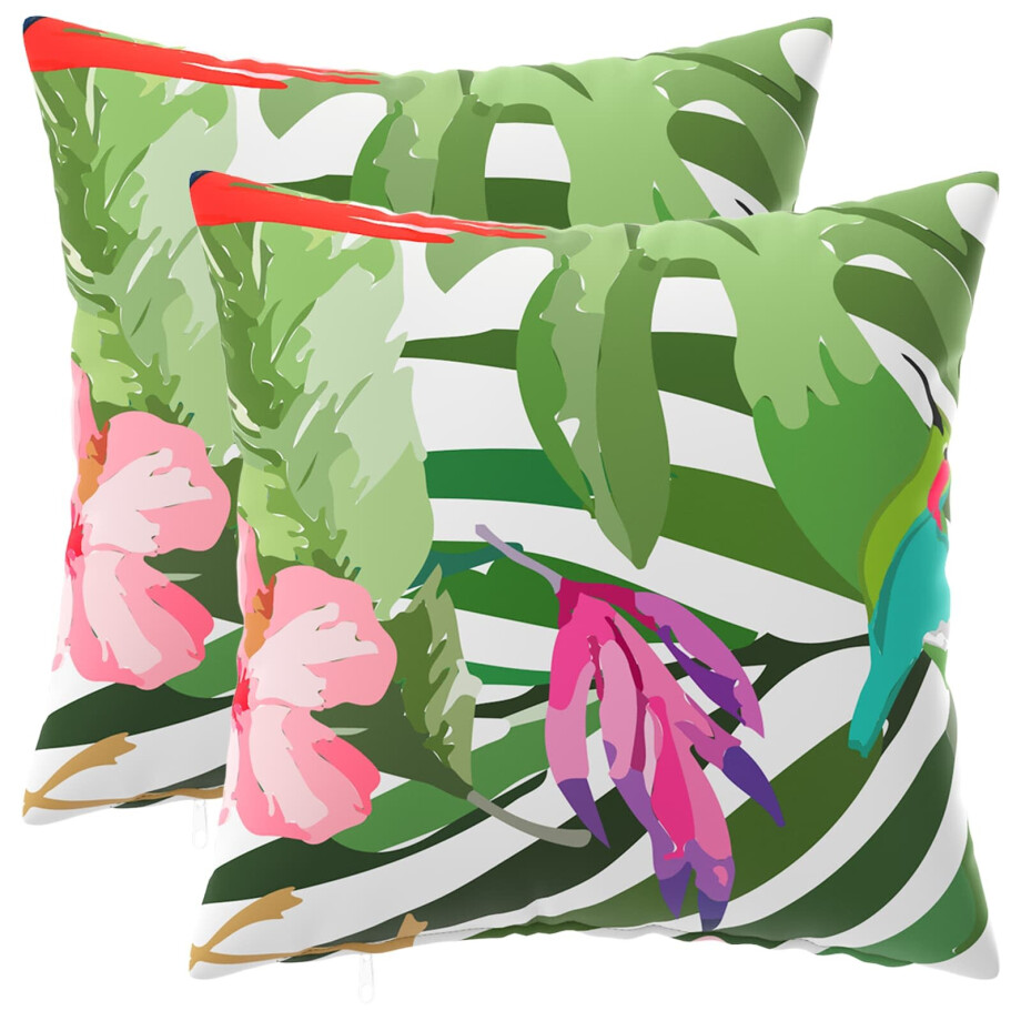 vidaXL Kussensloop 2 pcs HEERLEN Zwart 45 x 45 cm Polyester vidaXL Kussensloop 2 pcs HEERLEN Zwart 45 x 45 cm Polyester afbeelding 1