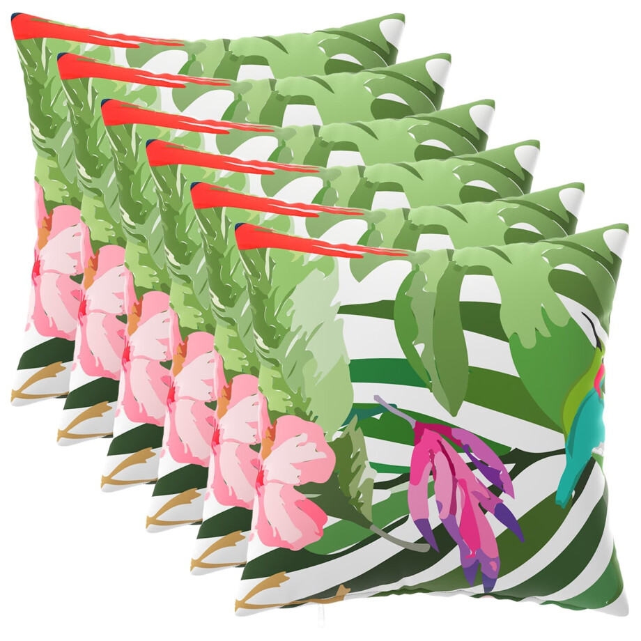 vidaXL Kussensloop 6 pcs HEERLEN Zwart 45 x 45 cm Polyester vidaXL Kussensloop 6 pcs HEERLEN Zwart 45 x 45 cm Polyester afbeelding 1