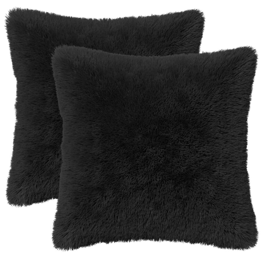 vidaXL Kussensloop 2 pcs HEERLEN Zwart 45 x 45 cm PV Fleece vidaXL Kussensloop 2 pcs HEERLEN Zwart 45 x 45 cm PV Fleece afbeelding 1
