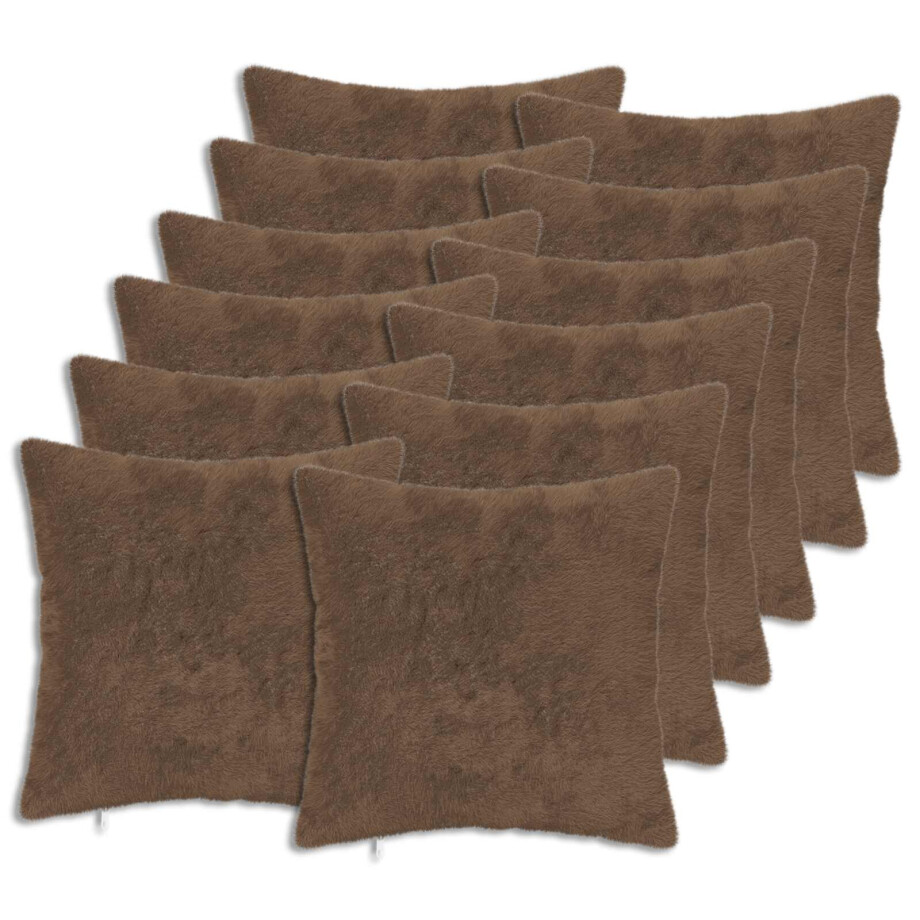 vidaXL Kussensloop 12 st HEERLEN Licht Bruin 45 x 45 cm vidaXL Kussensloop 12 st HEERLEN Licht Bruin 45 x 45 cm afbeelding 1