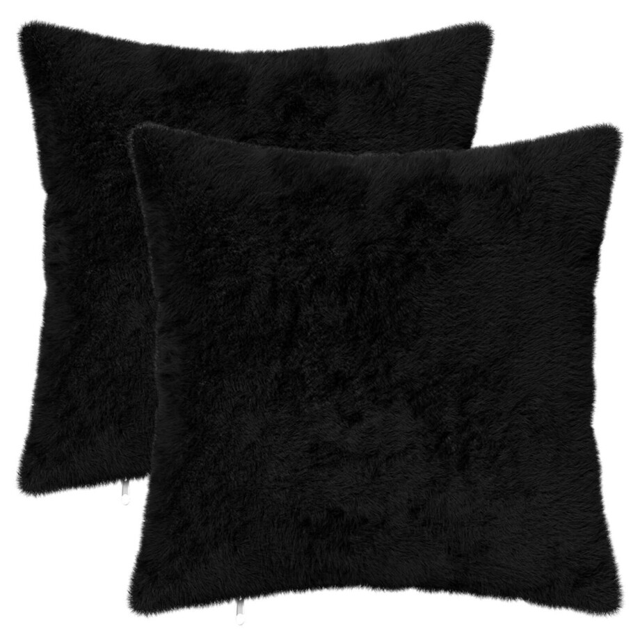 vidaXL Kussensloop 2 st HEERLEN Zwart 45 x 45 cm Nep Konijnenbont vidaXL Kussensloop 2 st HEERLEN Zwart 45 x 45 cm Nep Konijnenbont afbeelding 1