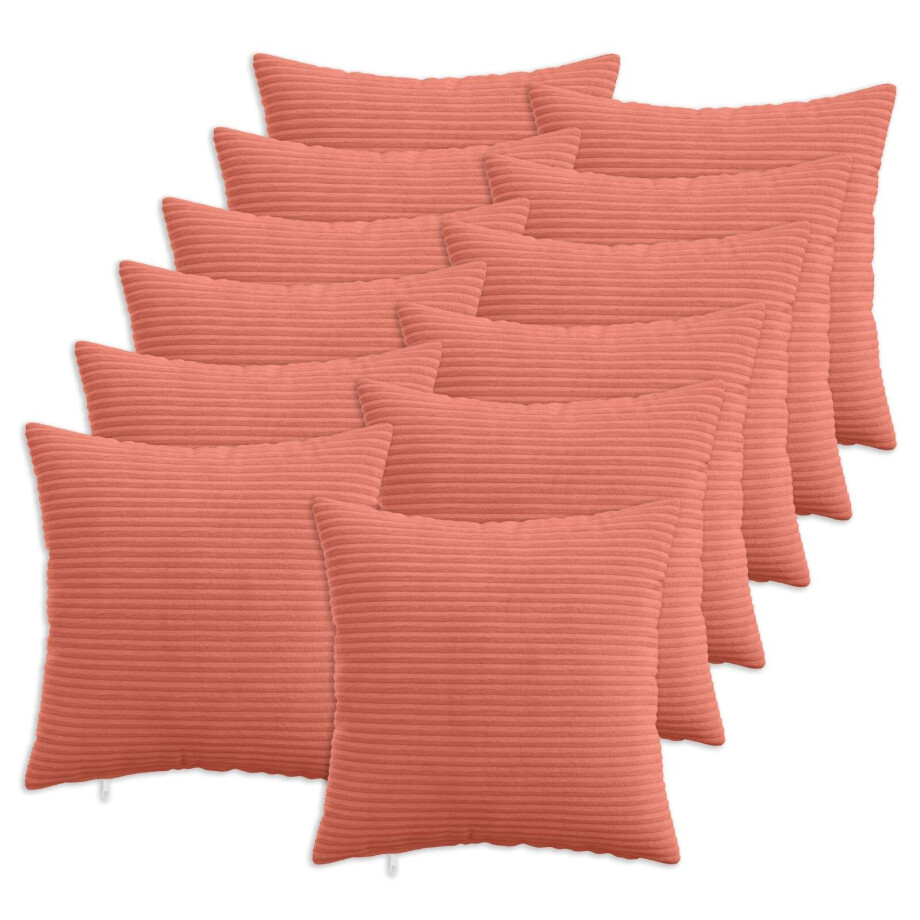 vidaXL Kussensloop 12 pcs HEERLEN Rood-oranje 50 x 50 cm corduroy vidaXL Kussensloop 12 pcs HEERLEN Rood-oranje 50 x 50 cm corduroy afbeelding 1