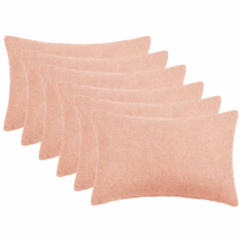 vidaXL Kussensloop 6 pcs HEERLEN Roze 50 x 70 cm Bouclé vidaXL Kussensloop 6 pcs HEERLEN Roze 50 x 70 cm Bouclé afbeelding 1