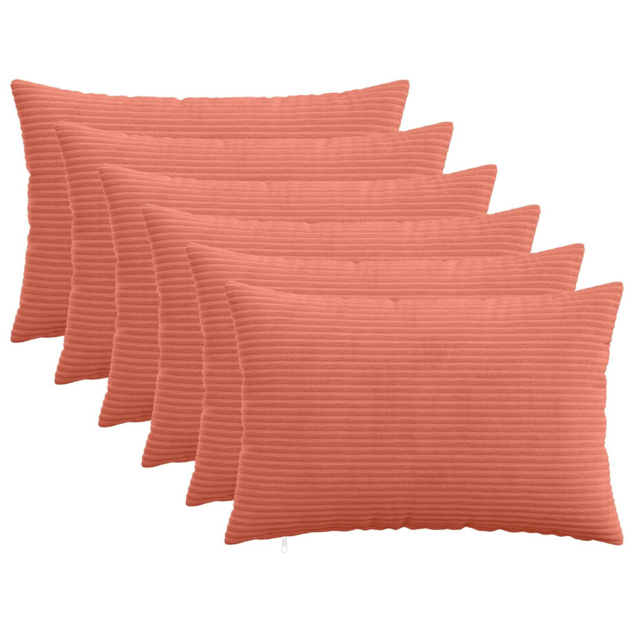 vidaXL Kussensloop 6 pcs HEERLEN Rood-oranje 50 x 75 cm corduroy vidaXL Kussensloop 6 pcs HEERLEN Rood-oranje 50 x 75 cm corduroy afbeelding 1