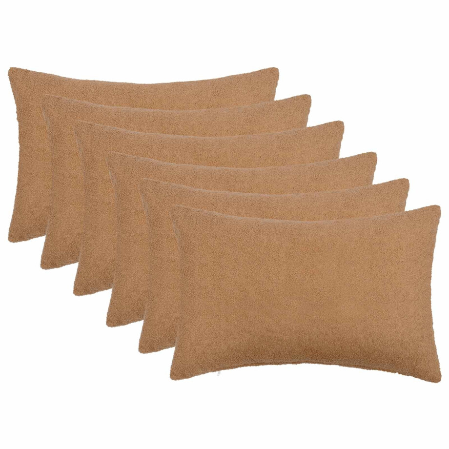 vidaXL Kussensloop 6 pcs HEERLEN Beige 50 x 75 cm Bouclé vidaXL Kussensloop 6 pcs HEERLEN Beige 50 x 75 cm Bouclé afbeelding 1