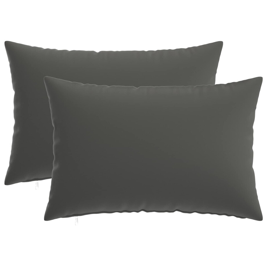 vidaXL Kussensloop 2 pcs HEERLEN Antraciet 50 x 75 cm Polyester vidaXL Kussensloop 2 pcs HEERLEN Antraciet 50 x 75 cm Polyester afbeelding 1