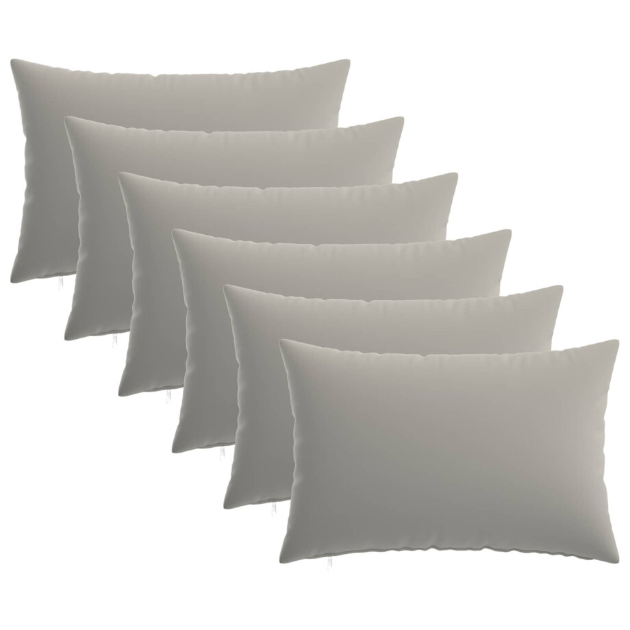 vidaXL Kussensloop 6 pcs HEERLEN Grijs 50 x 75 cm Polyester afbeelding 1