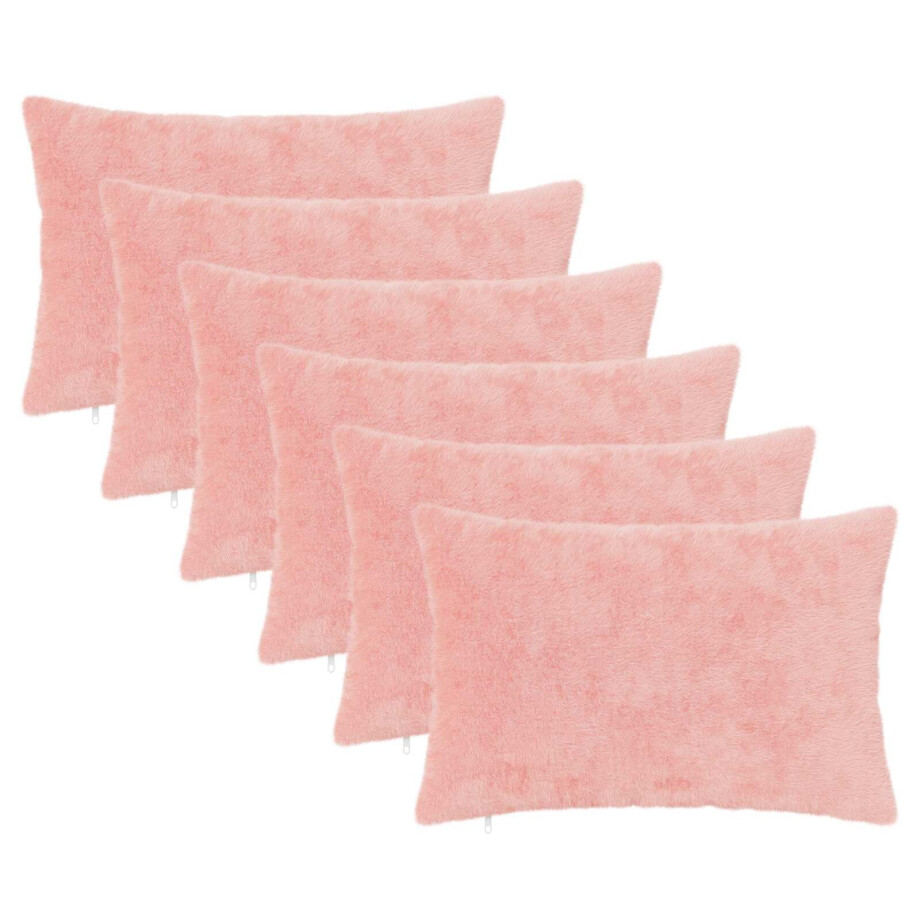 vidaXL Kussensloop 6 st HEERLEN Roze 50 x 75 cm Nep Konijnenbont vidaXL Kussensloop 6 st HEERLEN Roze 50 x 75 cm Nep Konijnenbont afbeelding 1