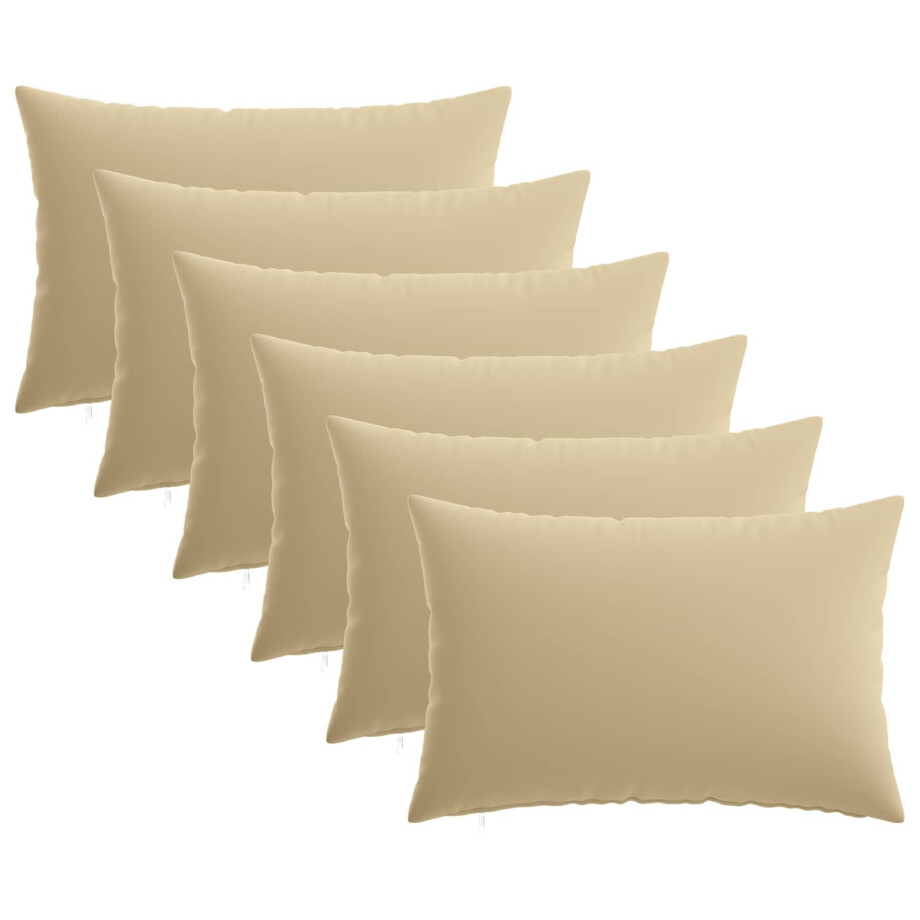 vidaXL Kussensloop 6 pcs HEERLEN Beige 50 x 80 cm Polyester vidaXL Kussensloop 6 pcs HEERLEN Beige 50 x 80 cm Polyester afbeelding 1