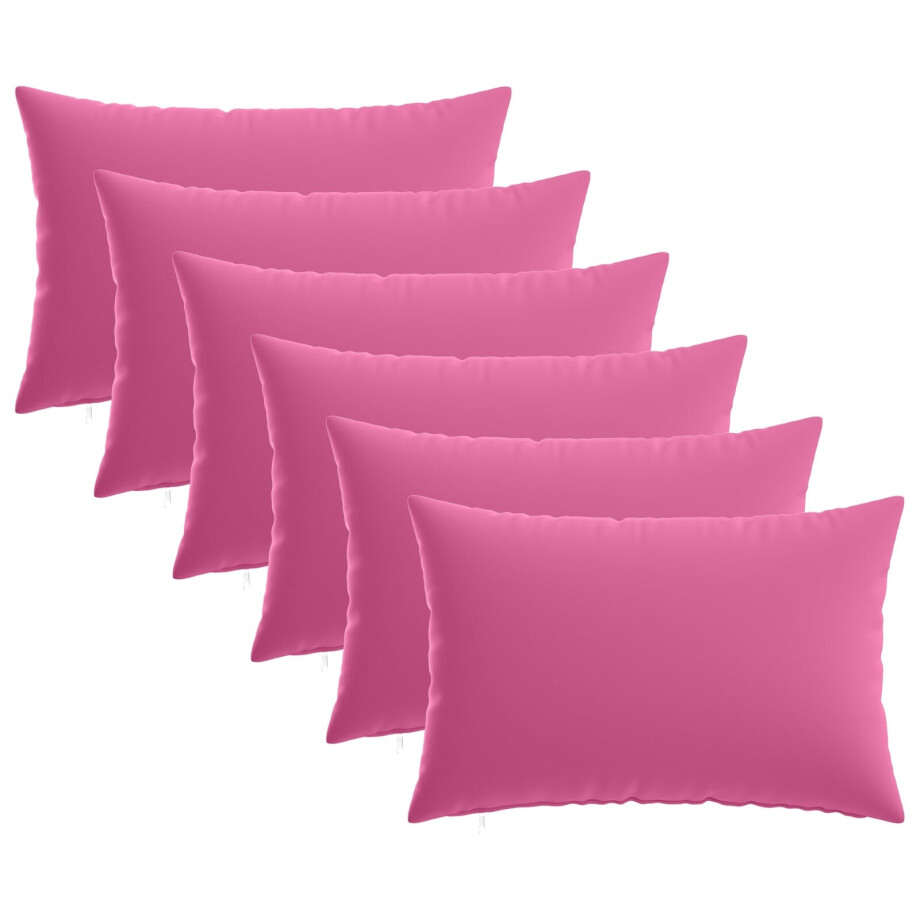 vidaXL Kussensloop 6 pcs HEERLEN Roze 50 x 80 cm Polyester afbeelding 1