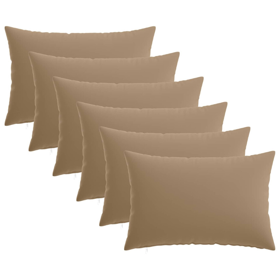 vidaXL Kussensloop 6 st HEERLEN Taupe 50 x 80 cm Polyester vidaXL Kussensloop 6 st HEERLEN Taupe 50 x 80 cm Polyester afbeelding 1